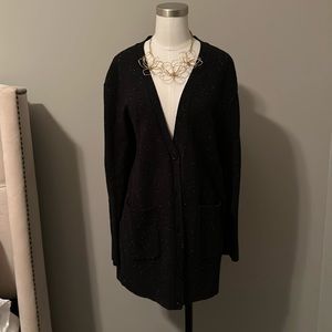 Jcrew cardigan , medium , charcoal grey in color with speckled look( see pic)